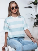 Dámske pruhované tričko ALMIN tyrkysová FashionStreet RY2562 Dámske pruhované tričko ALMIN tyrkysová FashionStreet RY2562