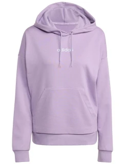 Dámska mikina adidas Essentials Linear French Terry Hoodie purple JY0036