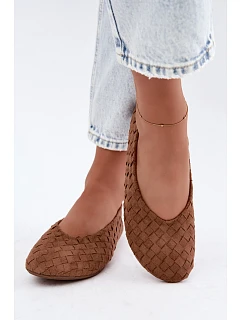 Kožené rovné baleríny Camel Larelle