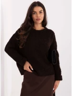 Jumper MI SW WK32601.19 tmavě hnědý Jumper MI SW WK32601.19 tmavě hnědý