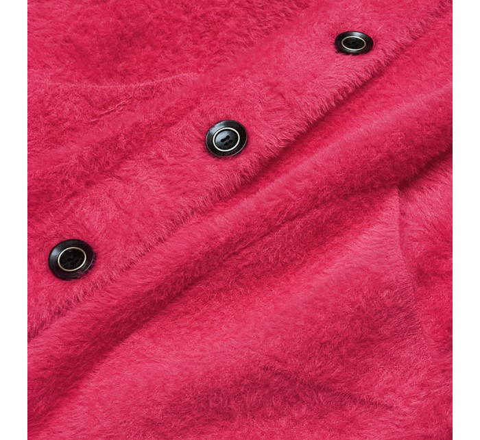 Krátky ružový prehoz cez oblečenie typu alpaka na gombíky (537)
