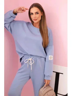 Súprava tepláky + nohavice maslová tkanina svetlý denim