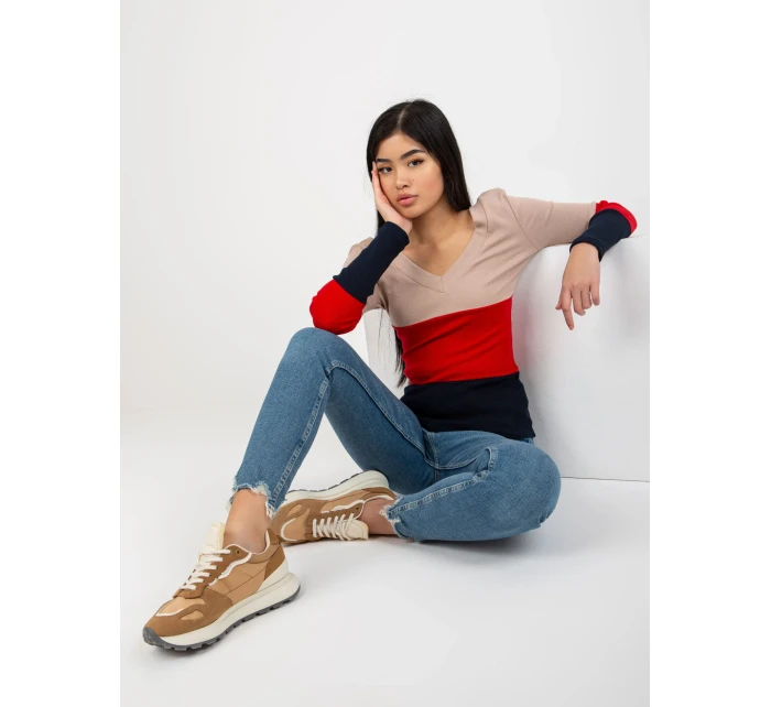 Halenka RV BZ model 17987244 tmavě modrá červená - FPrice Halenka RV BZ model 17987244 tmavě modrá červená - FPrice