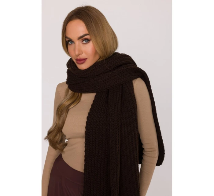 M896 Rebrovaná šatka - hnedá