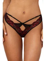 Sexy tangá V-10028 čierna/červená - Axami