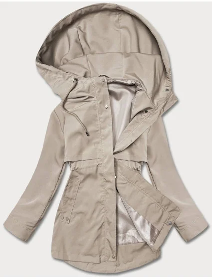 Tenká béžová dámska bunda s podšívkou (B8128-12)