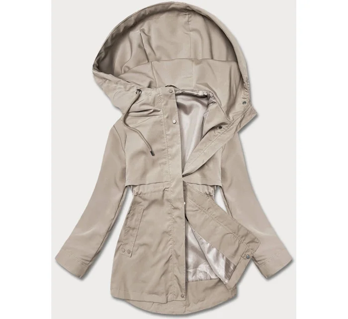 Tenká béžová dámska bunda s podšívkou (B8128-12)