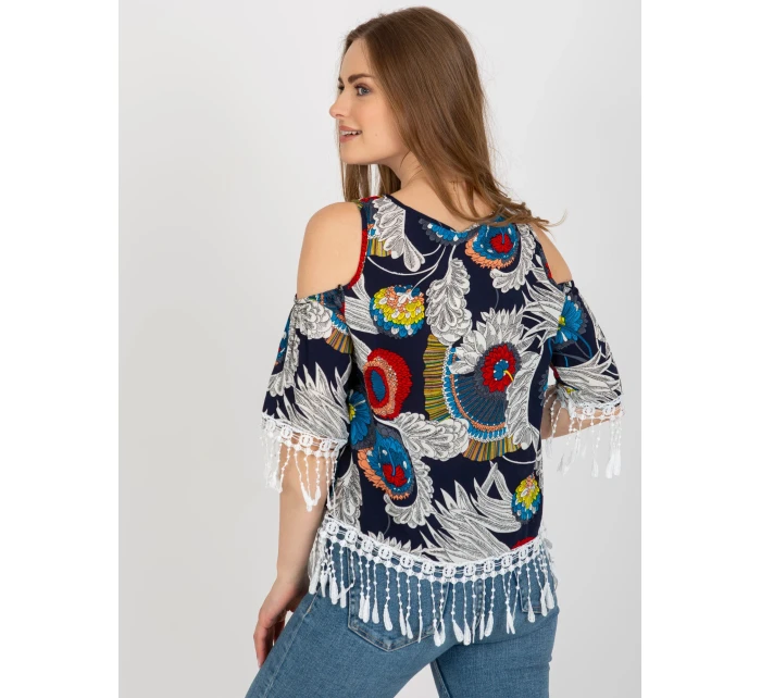 Bluzka AT BZ model 18605196 granatowy - FPrice Bluzka AT BZ model 18605196 granatowy - FPrice