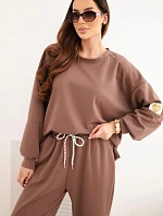 Dámsky maslový set s voľnou mikinou a nohavicami s čokoládou LOVE