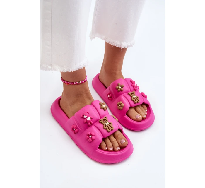 Dámské pěnové pantofle s ozdobami fuchsie model 21648929 - Boto Dámské pěnové pantofle s ozdobami fuchsie model 21648929 - Boto