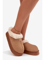 Dámské pantofle s kožíškem Camel model 21772655 - Boto Dámské pantofle s kožíškem Camel model 21772655 - Boto