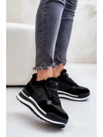 Dámske zateplené tenisky na platforme Big Star Black