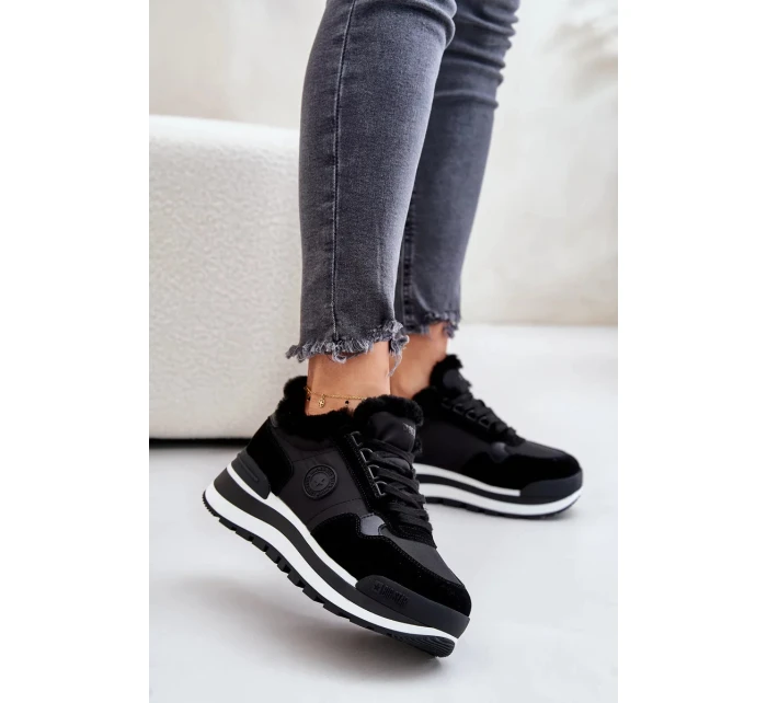 Dámske zateplené tenisky na platforme Big Star Black