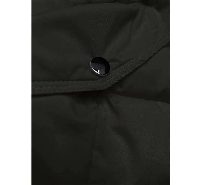Péřová dámská zimní bunda v army barvě model 21245983 - LHD Péřová dámská zimní bunda v army barvě model 21245983 - LHD