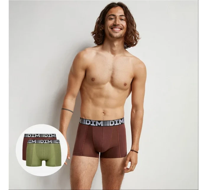 Pánske boxerky 2ks DIM COTTON 3D FLEX AIR BOXER 2x - DIM - green