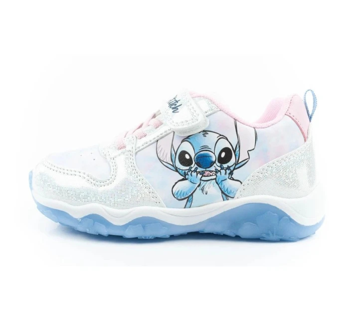 Leomil detská športová obuv tenisky Stitch ľahký suchý zips LED modrá