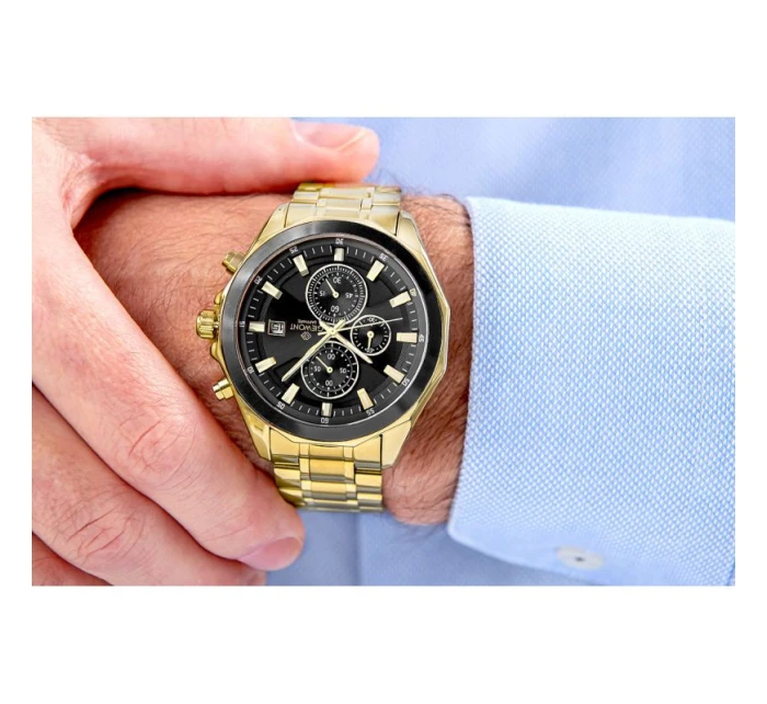 Pánské hodinky Chronograph Sapphire Gold Black model 21807495 - Giewont Pánské hodinky Chronograph Sapphire Gold Black model 21807495 - Giewont