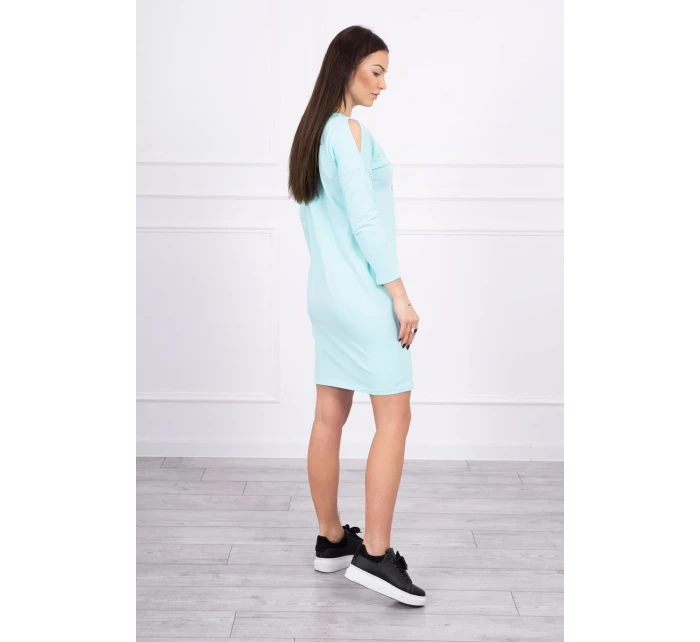 Šaty s potlačou Love v mätovej farbe Šaty s potlačou Love v mätovej farbe