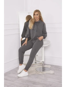 Súprava mikín s kapucňou v grafitovej farbe