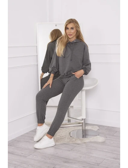 Sada model 18748990 s kapucí v grafitové barvě - K-Fashion Sada model 18748990 s kapucí v grafitové barvě - K-Fashion