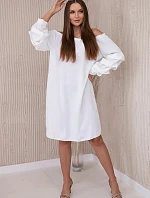 Španielske šaty s ozdobnými rukávmi ecru