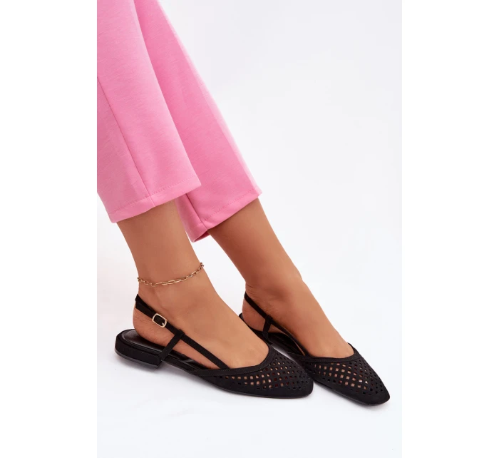 Prodyšné baleríny z eko semiše černé Farivelle