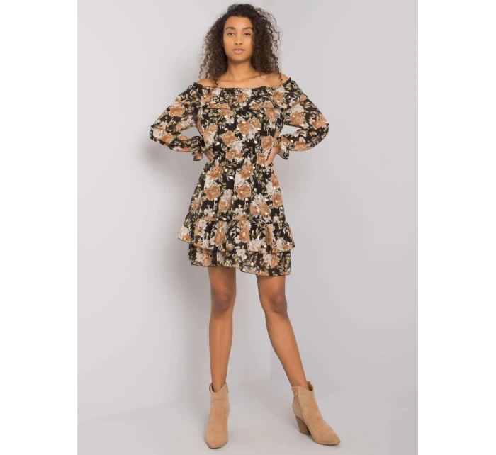 Šaty DHJ SK 15015 2.73P čierna a béžová