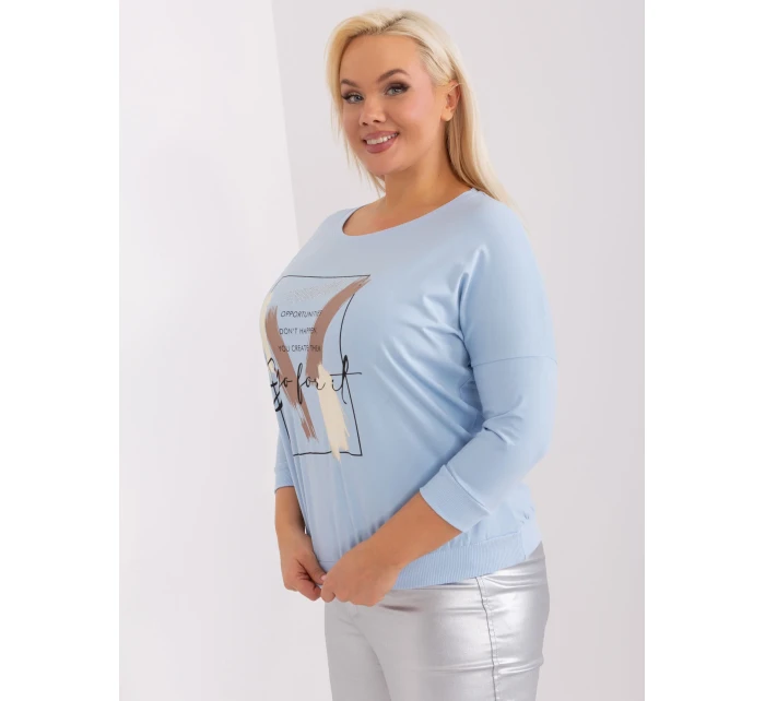 Bluzka RV BZ model 19349290 jasny niebieski - FPrice Bluzka RV BZ model 19349290 jasny niebieski - FPrice