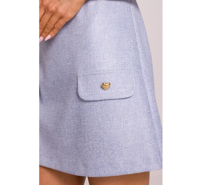 model 20970810 Mini šaty áčkového střihu světle modré - Moe model 20970810 Mini šaty áčkového střihu světle modré - Moe