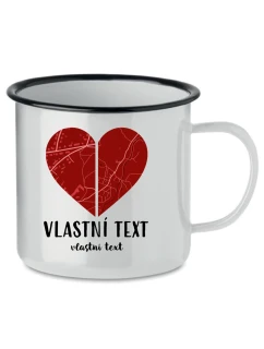 Personalizovaný retro plecháček - dvě mapy jako srdce