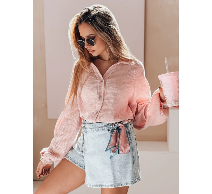 Dámska mušelínová košeľa 208 ružová - Kesi