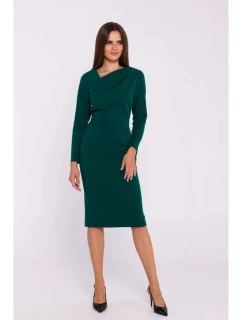 Dámske šaty S376 Tmavo zelená - Stylove