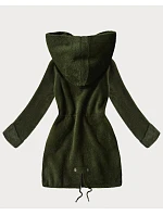 Vlněná bunda typu alpaka v army barvě s kapucí model 21482437 - MHM
