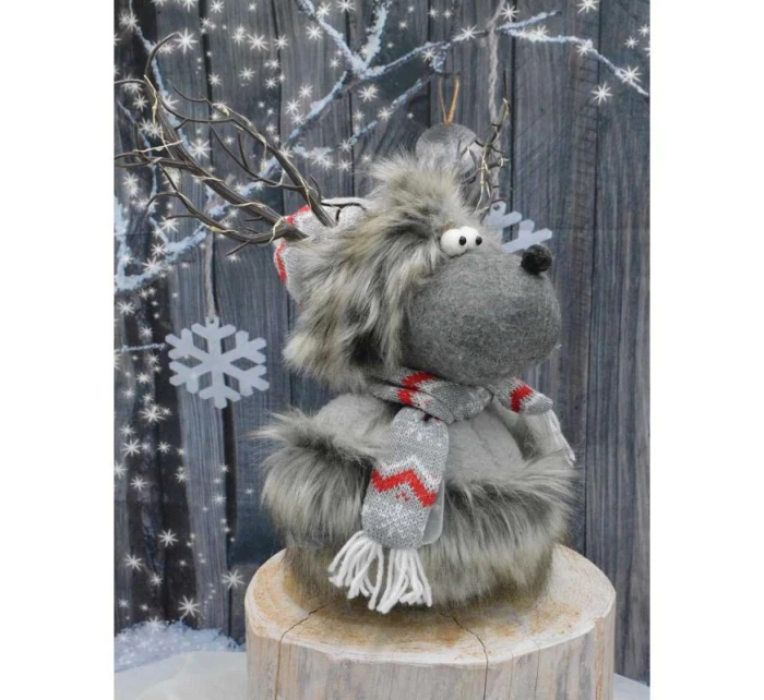 ZARIADENÝ RENNIFER S OSVETLENÝM TORCHOM Sivý 20x35x47CM detské