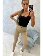 Žebrované legíny béžové Žebrované legíny béžové