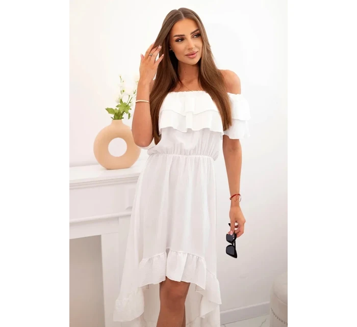 Dámske šaty s odhalenými ramenami a predĺženým chrbtom ecru Dámske šaty s odhalenými ramenami a predĺženým chrbtom ecru