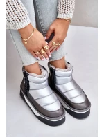 Niskie Śniegowce Na Grubej Podeszwie D.Franklin DFSH371010 Srebrne