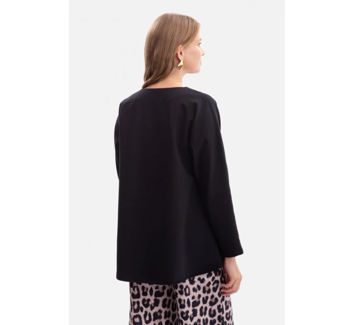 model 21379906 Pletený svetr s výstřihem do V černý - BeWear