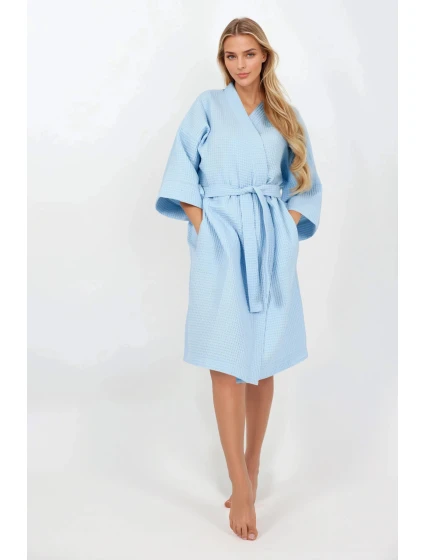 Modrý dámský župan - Momenti Per Me Modrý dámský župan - Momenti Per Me