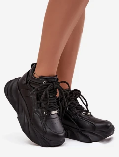 Dámske tenisky z prírodnej kože GOE - čierne