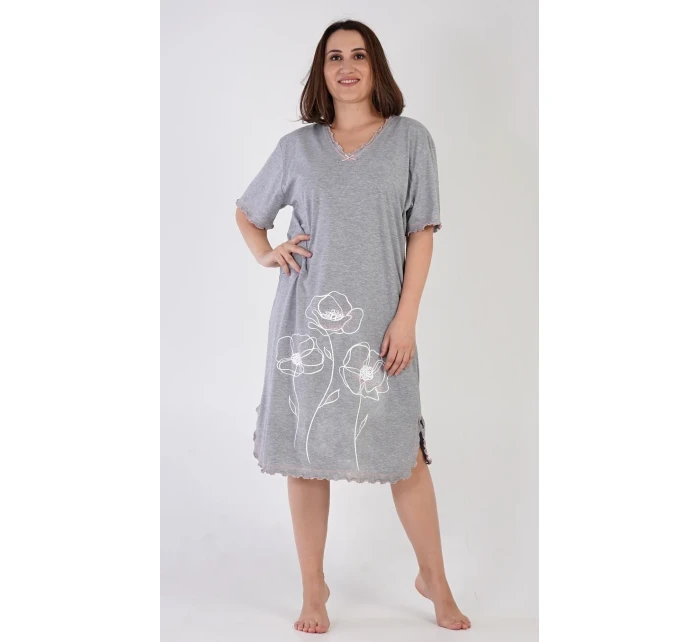 Dámská noční košile s krátkým rukávem model 18596631 - Vienetta Dámská noční košile s krátkým rukávem model 18596631 - Vienetta
