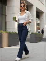 Jeansy damskie z wysokim stanem granatowe model 22015407 - FashionStreet