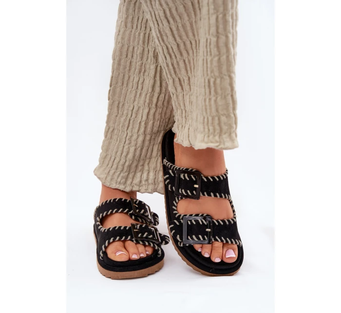 Dámské Pantofle S Přezkami A Dekorativním Černé model 21696576 - Boto Dámské Pantofle S Přezkami A Dekorativním Černé model 21696576 - Boto