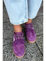 Dámské kožené semišové tenisky s izolací Big Star model 22386473 fialové - Big Star Shoes Dámské kožené semišové tenisky s izolací Big Star model 22386473 fialové - Big Star Shoes