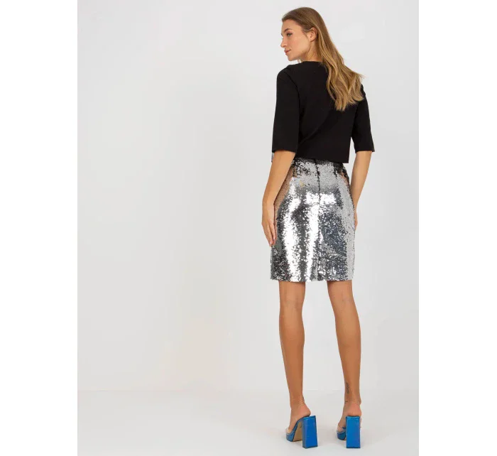 Dámska sukňa LK SD 507019.49 Strieborná - FPrice