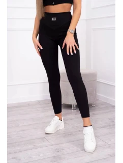 Žebrované legíny model 20686777 černé - Kesi