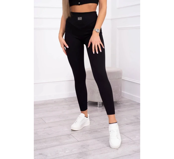 Žebrované legíny model 20686777 černé - Kesi