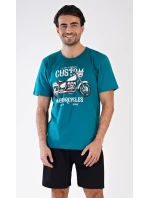 Pánske pyžamové šortky Motocykel