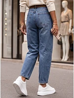 Jeansy damskie fit z paskiem niebieskie model 22361850 - FashionStreet Jeansy damskie fit z paskiem niebieskie model 22361850 - FashionStreet