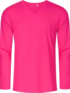 1460 Pánské tričko do V s dl. rukávem X.O model 22515268 bright rose - Promodoro